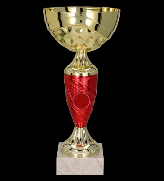 Puchar metalowy złoto-czerwony - SANTICA RD H-24,5cm, R-100mm 9057D