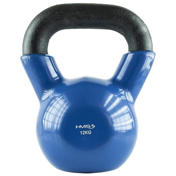 Ciężarek HMS KETTLEBELL 12kg gumowy niebieski
