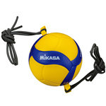 Piłka siatkowa Mikasa V300W-AT-TR z gumami żółto-niebieska