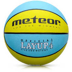 Piłka koszykowa Meteor Layup 4 żółty/niebieski