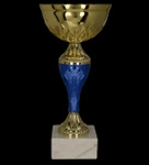 Puchar metalowy złoto-niebieski H-23,5cm, R-100mm 8369D