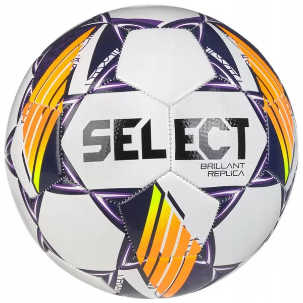 Piłka Nożna Select Brillant Replica v24 r 4 biało-fioletowo-żółta