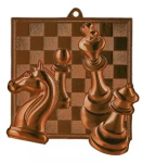 Medal metalowy brązowy SZACHY MD8046/B