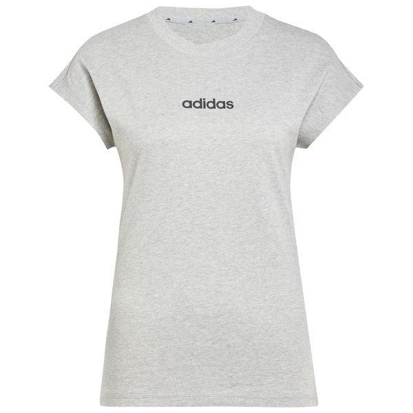 Koszulka damska adidas Essentials Linear Cotton szara