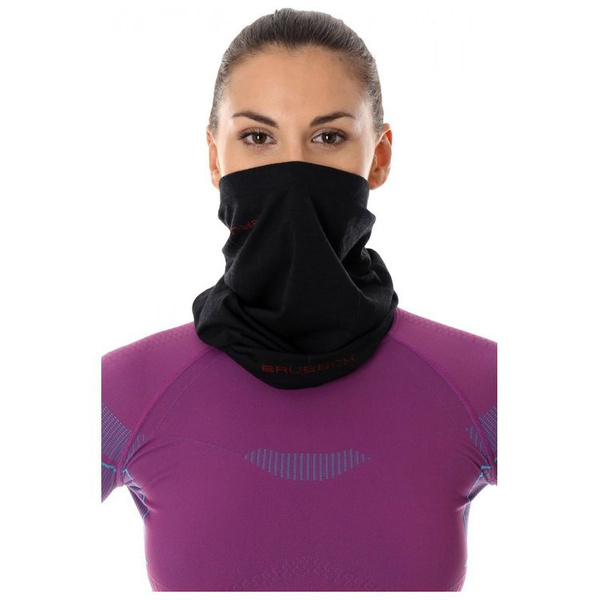 Komin ocieplacz na szyję unisex Brubeck czarny wełniany