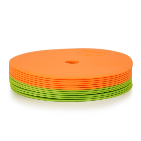 Płaskie znaczniki pola - okrągłe 15 cm - 6x zielony 6x pomarańczowy SMJ sport ZPO-OG