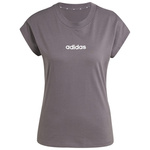 Koszulka damska adidas Essentials Linear Cotton ciemnoszara JC8236