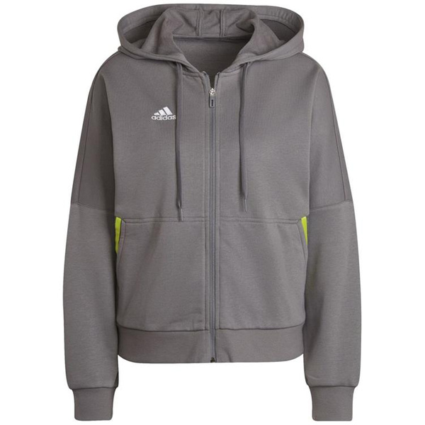 Bluza damska adidas Condivo 22 Full Zip szaro-limonkowa HD2307