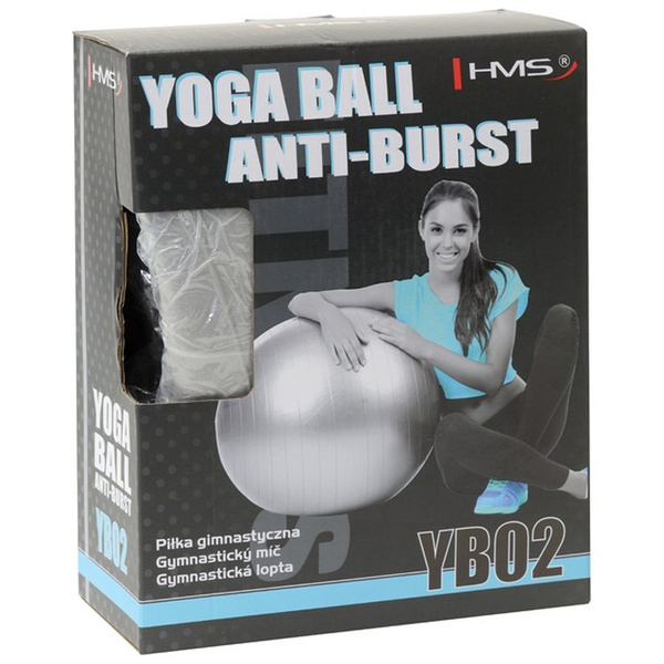 Piłka gimnastyczna fitness HMS Antiburst YB02 75cm szara