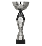 Puchar metalowy srebrno-czarny H-24cm, R-100mm 8347D
