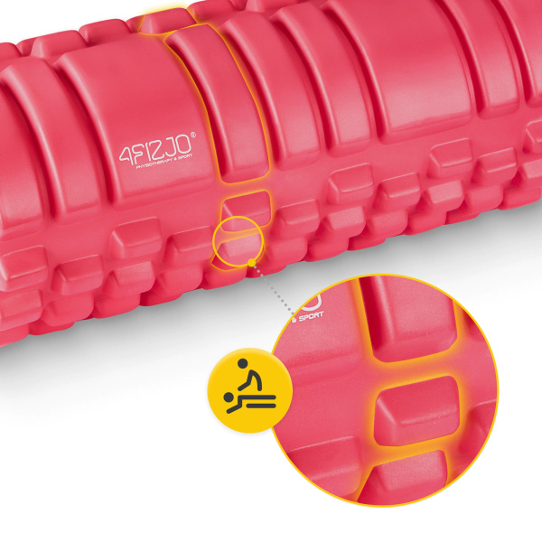 Wałek do masażu z wypustkami EVA 33 cm różowy