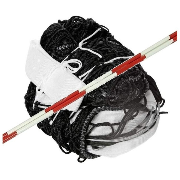 Siatka do siatkówki z antenką czarna stalowo-polipropylenowa