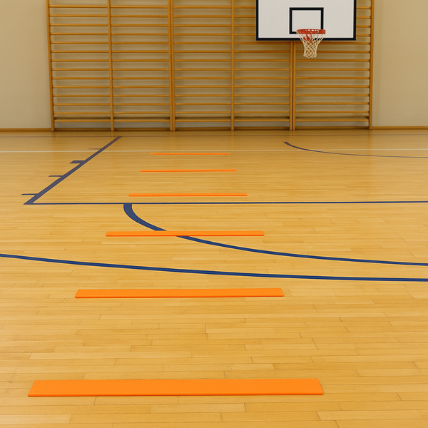 Płaskie znaczniki pola - pasy 51x6cm 10szt. jaskrawe pomarańczowe SMJ sport ZPP-O