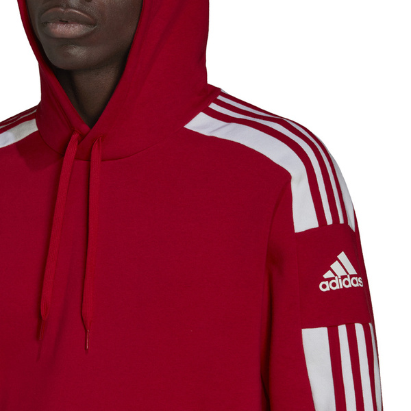 Bluza męska adidas Squadra 21 Sweat Hoodie czerwona z kapturem
