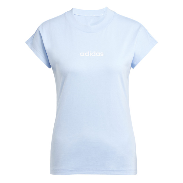 Koszulka damska adidas Essentials Linear Cotton błękitna