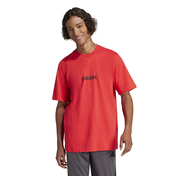 Koszulka męska adidas ESSENTIALS czerwona bawełniana