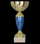Puchar metalowy złoto-niebieski - SANTICA BL H-26cm, R-120mm 9058C