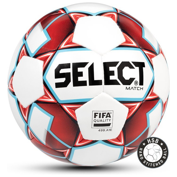 Piłka Nożna Select MATCH czerwono-biała rozmiar 5 FIFA