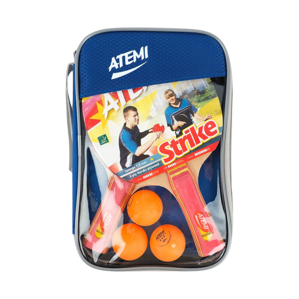 Zestaw rakietek do ping ponga Atemi Strike 2 rakietki,3 piłeczki***