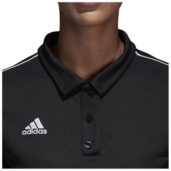 Koszulka damska polo adidas Core 18 Climalite czarna poliestrowa