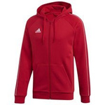 Bluza męska adidas Core 18 Hoody rozpinana czerwona z kapturem