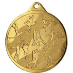 Medal złoty stalowy Taniec średnica 50 mm
