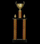 Puchar metalowy kolumnowy złoty H-46cm, R-100mm 2087C