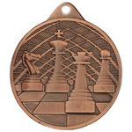 Medal brązowy stalowy Szachy średnica 50 mm