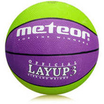 Piłka koszykowa Meteor Layup 3 zielono-fioletowa 07066