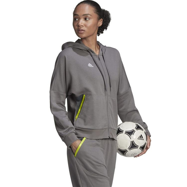 Bluza damska adidas Condivo 22 Full Zip szaro-limonkowa HD2307