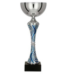 Puchar metalowy srebrno-niebieski H-27,5cm, R-100mm 8365F