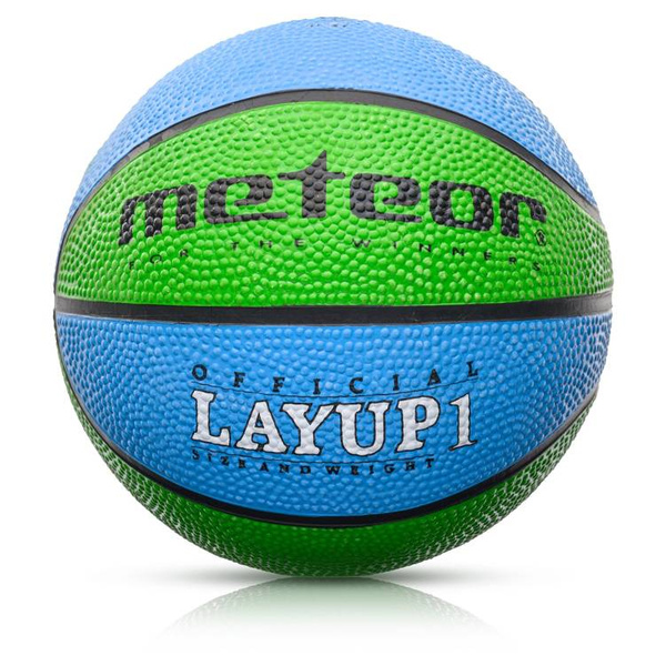 Piłka koszykowa Meteor Layup 1 niebieski/zielony