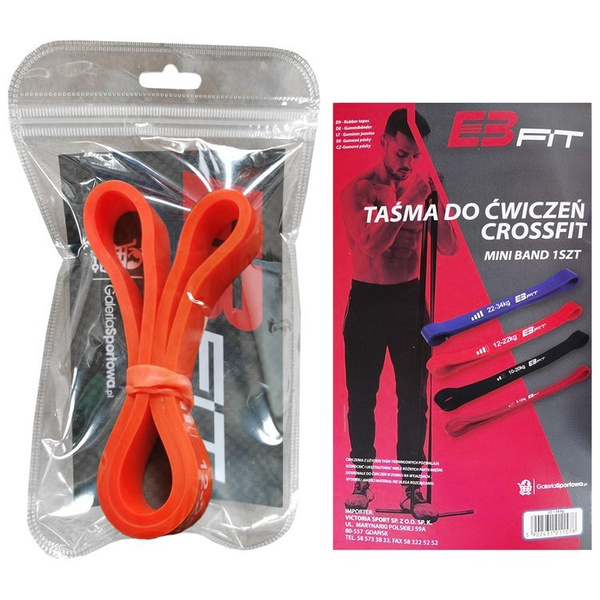 Guma treningowa Mini Band Eb Fit 12-22kg pomarańczowa