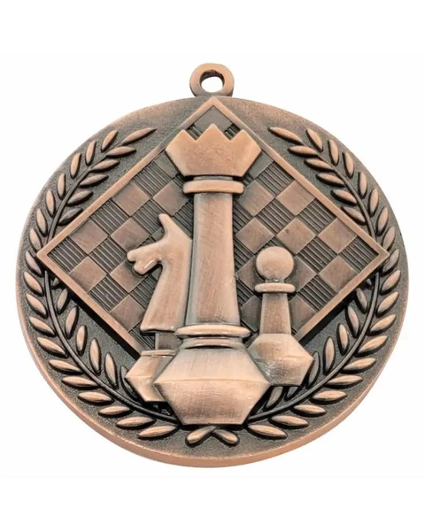 Medal metalowy brązowy SZACHY M137/B
