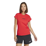 Koszulka damska adidas Essentials Linear Cotton czerwona JG8661