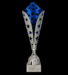 Puchar metalowy srebrno - niebieski H-46cm 3156B