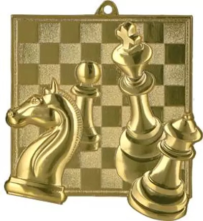 Medal metalowy złoty SZACHY MD8046/G