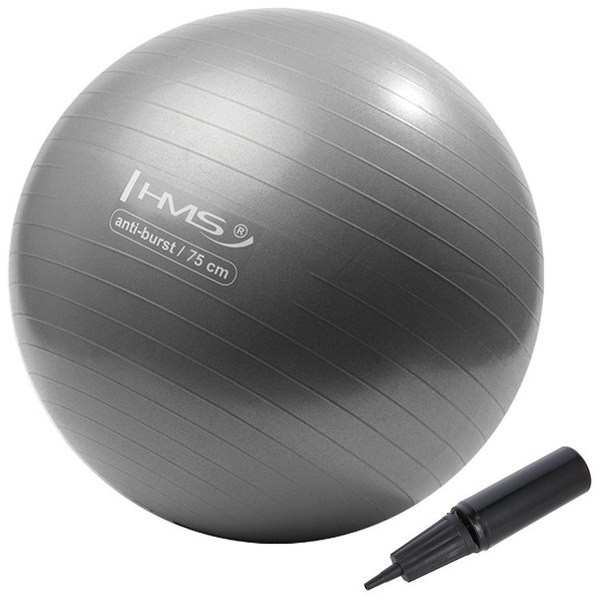 Piłka gimnastyczna fitness HMS Antiburst YB02 75cm szara