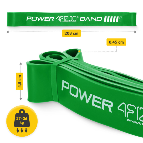 Guma oporowa Power Band 27-36kg zielona