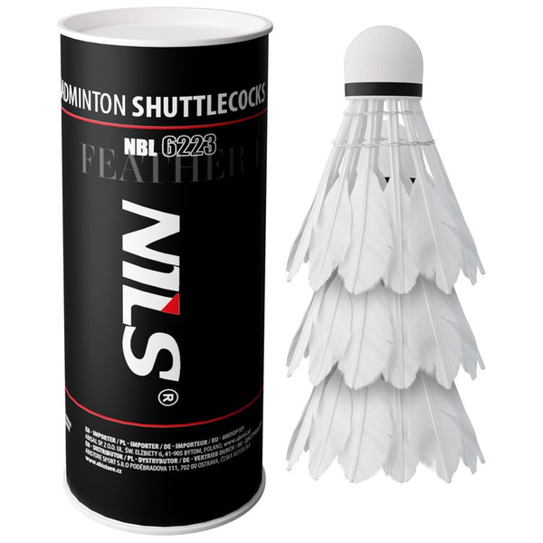 Lotki do badmintona NBL6223 Led NILS 3szt piórowe
