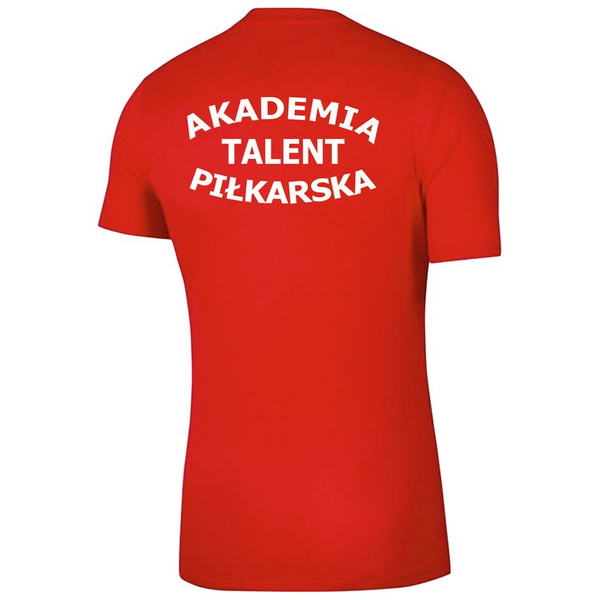 Koszulka męska Nike Dri-FIT Park VII czerwona z nadrukiem Akademii Piłkarskiej Talent Slim-Fit