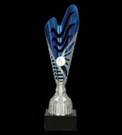 Puchar plastikowy srebrno niebieski H-35cm 9261A