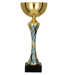 Puchar metalowy złoto-niebieski H-27,5cm, R-100mm 8358F