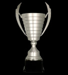 Puchar metalowy srebrny H-50,5cm, R-180mm 2082B