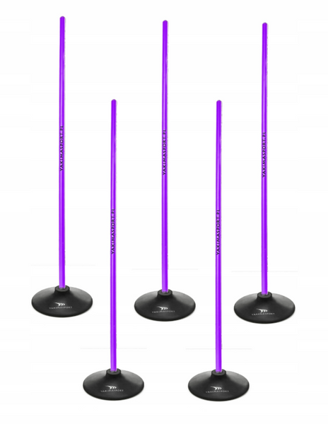 Tor przeszkód slalomowy 100cm laski + podstawa 1,5kg Fioletowy