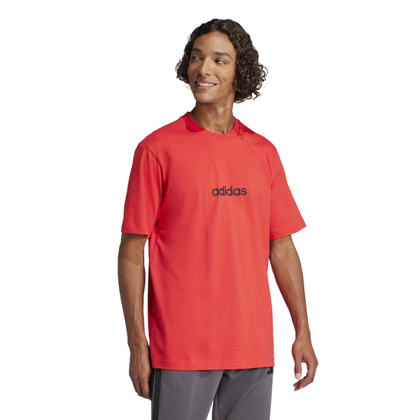 Koszulka męska adidas ESSENTIALS czerwona bawełniana