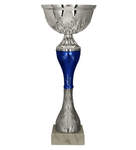 Puchar metalowy srebrno-niebieski H-28cm, R-100mm 9267D