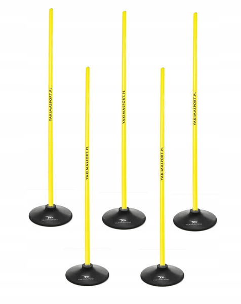 Tor przeszkód slalomowy 160cm laski + podstawa 1,5kg Żółty