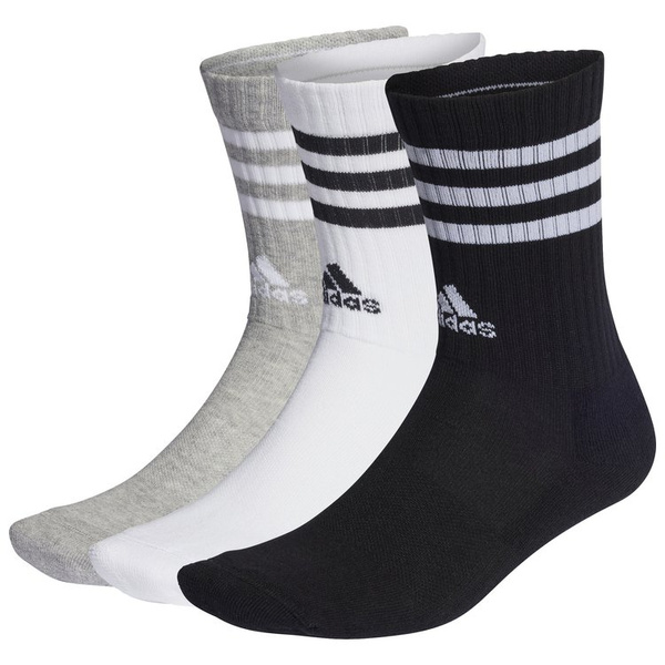 Skarpety damskie, męskie adidas 3-Stripes Cushioned Crew Socks 3 Pairs