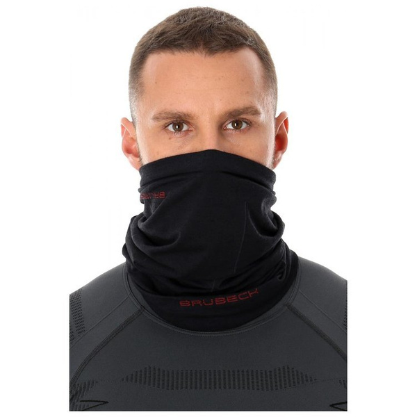 Komin ocieplacz na szyję unisex Brubeck czarny wełniany